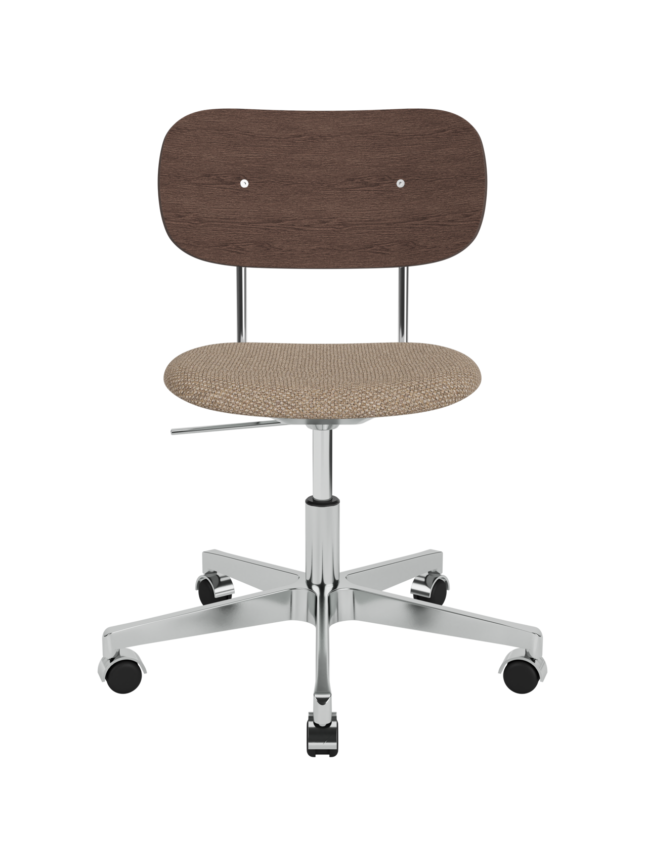 Task Chair, Upholstered Seat Polished Aluminium Swivel Base