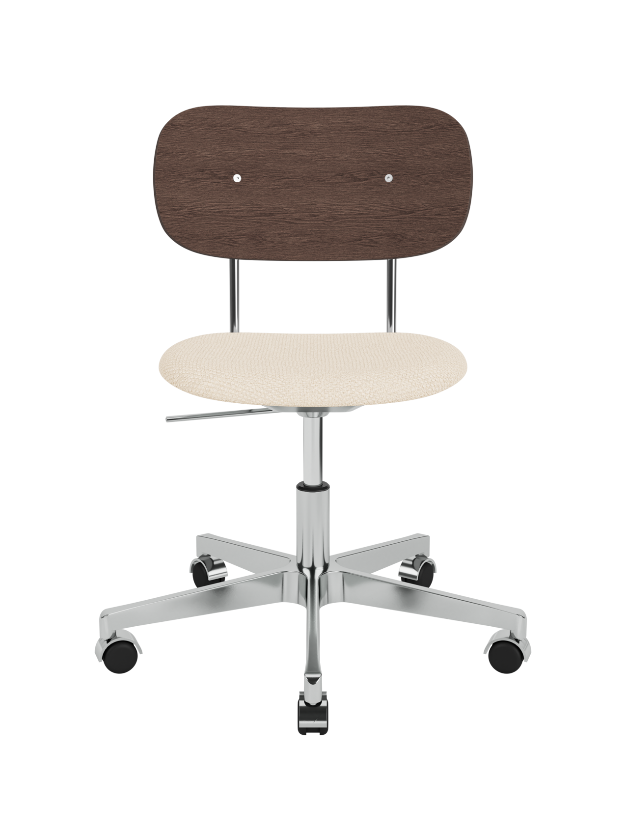 Task Chair, Upholstered Seat Polished Aluminium Swivel Base