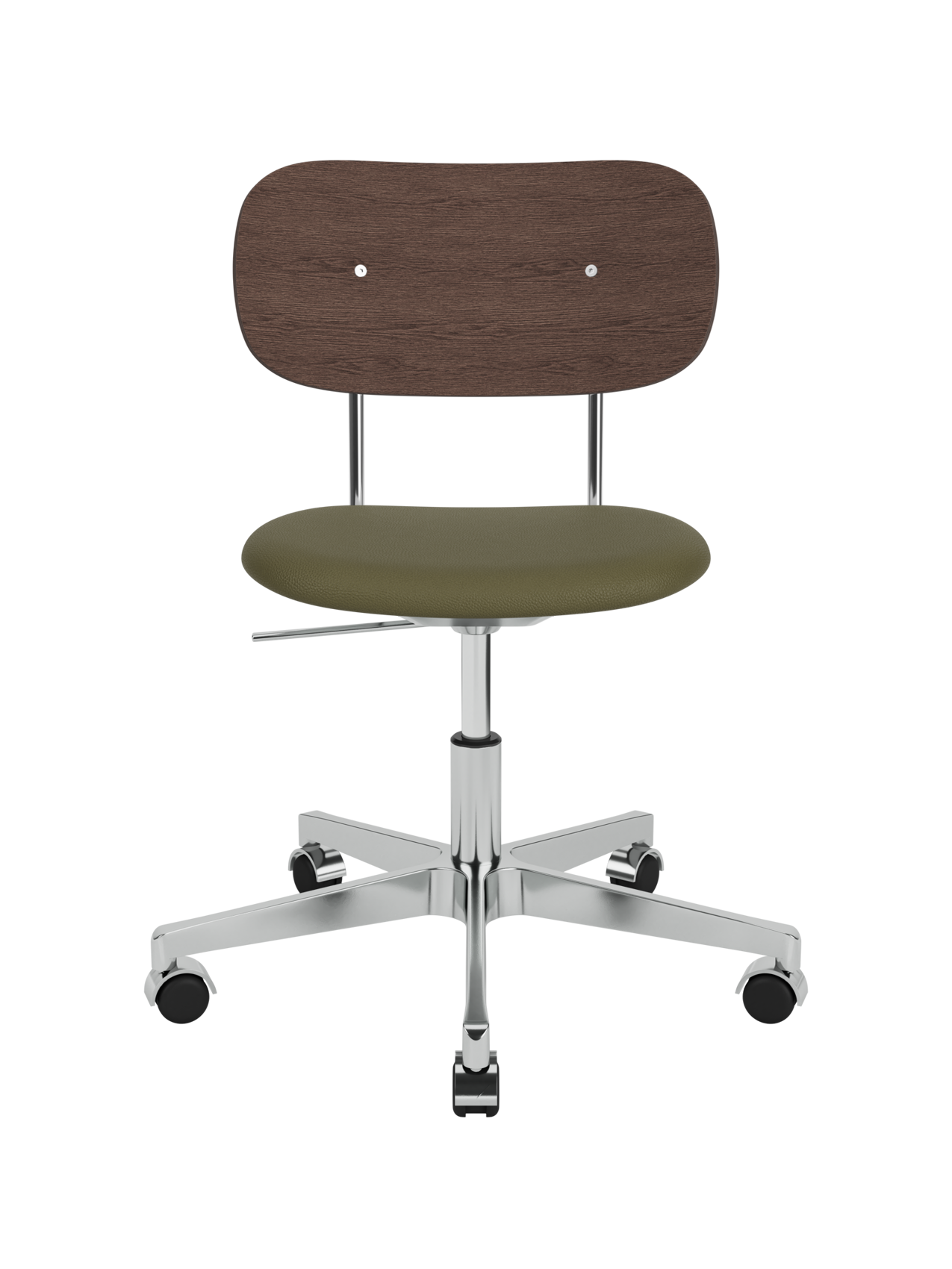 Task Chair, Upholstered Seat Polished Aluminium Swivel Base