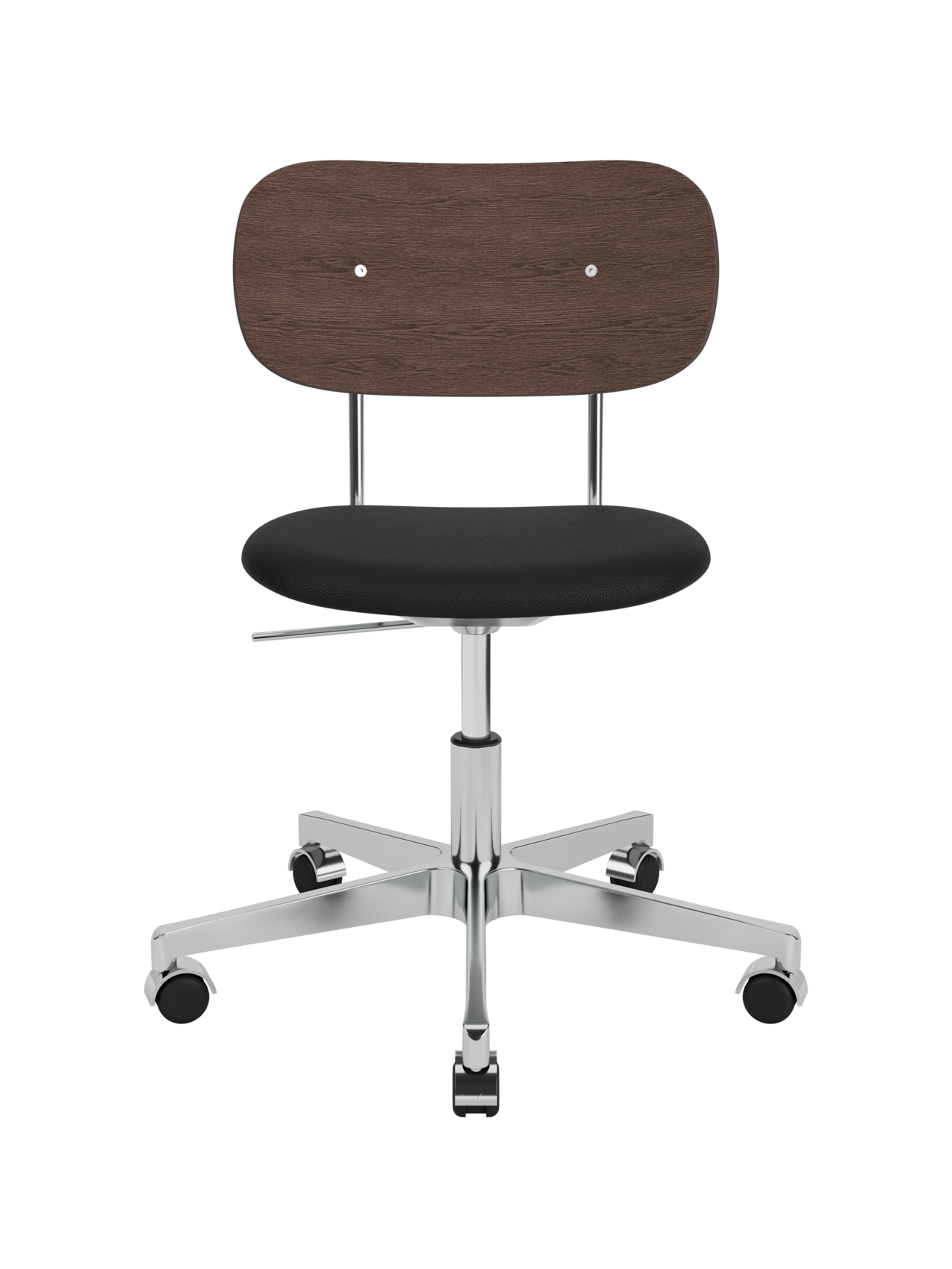 Task Chair, Upholstered Seat Polished Aluminium Swivel Base