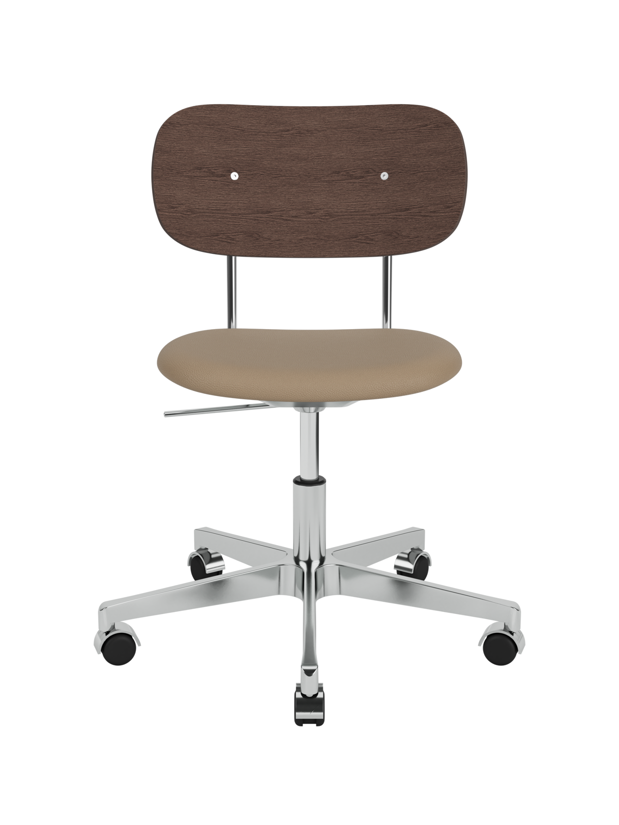 Task Chair, Upholstered Seat Polished Aluminium Swivel Base