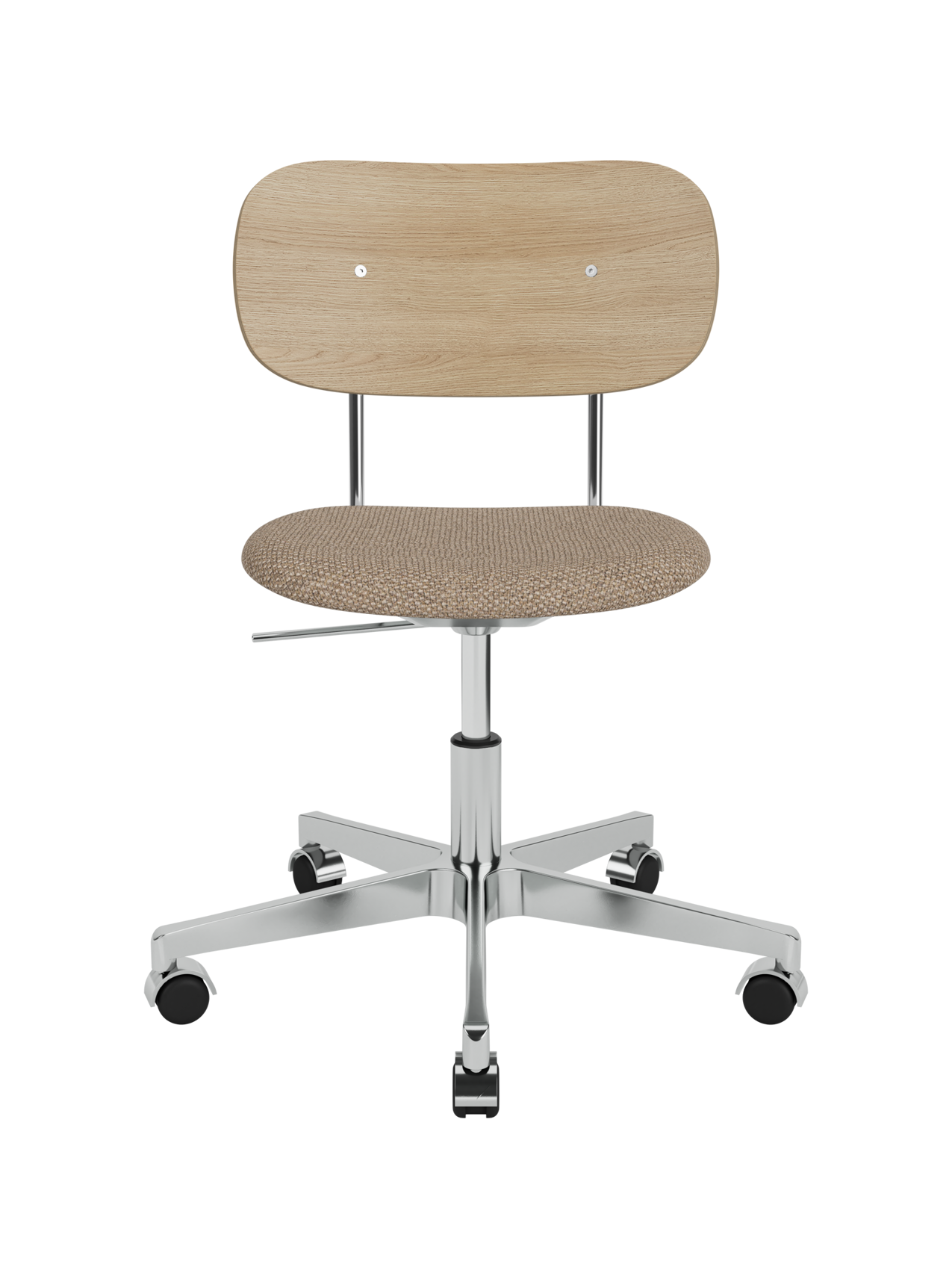 Task Chair, Upholstered Seat Polished Aluminium Swivel Base
