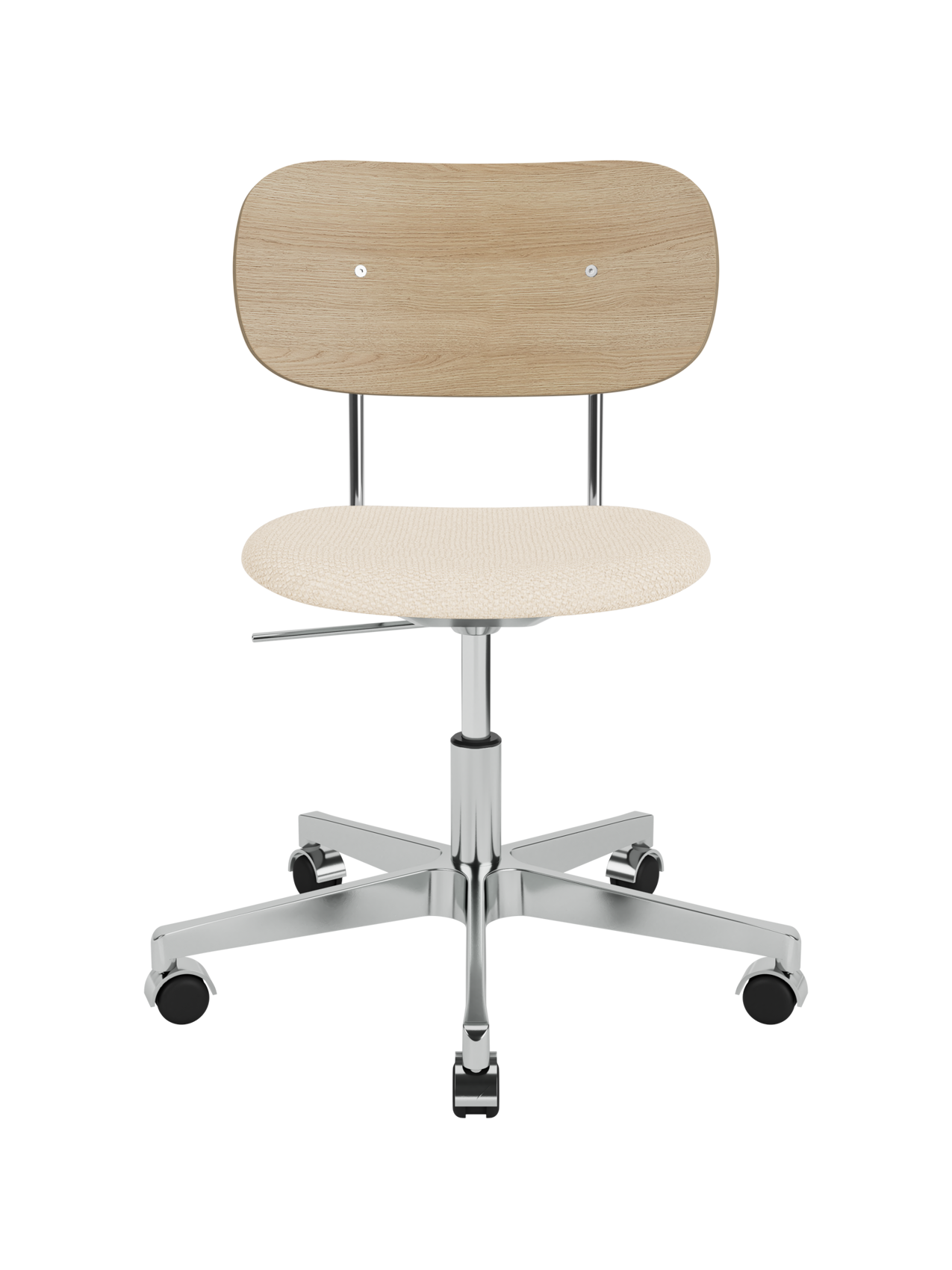 Task Chair, Upholstered Seat Polished Aluminium Swivel Base