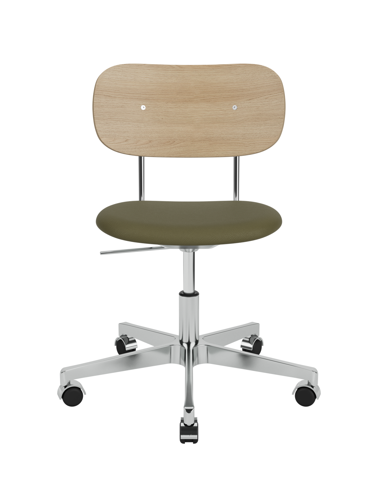 Task Chair, Upholstered Seat Polished Aluminium Swivel Base