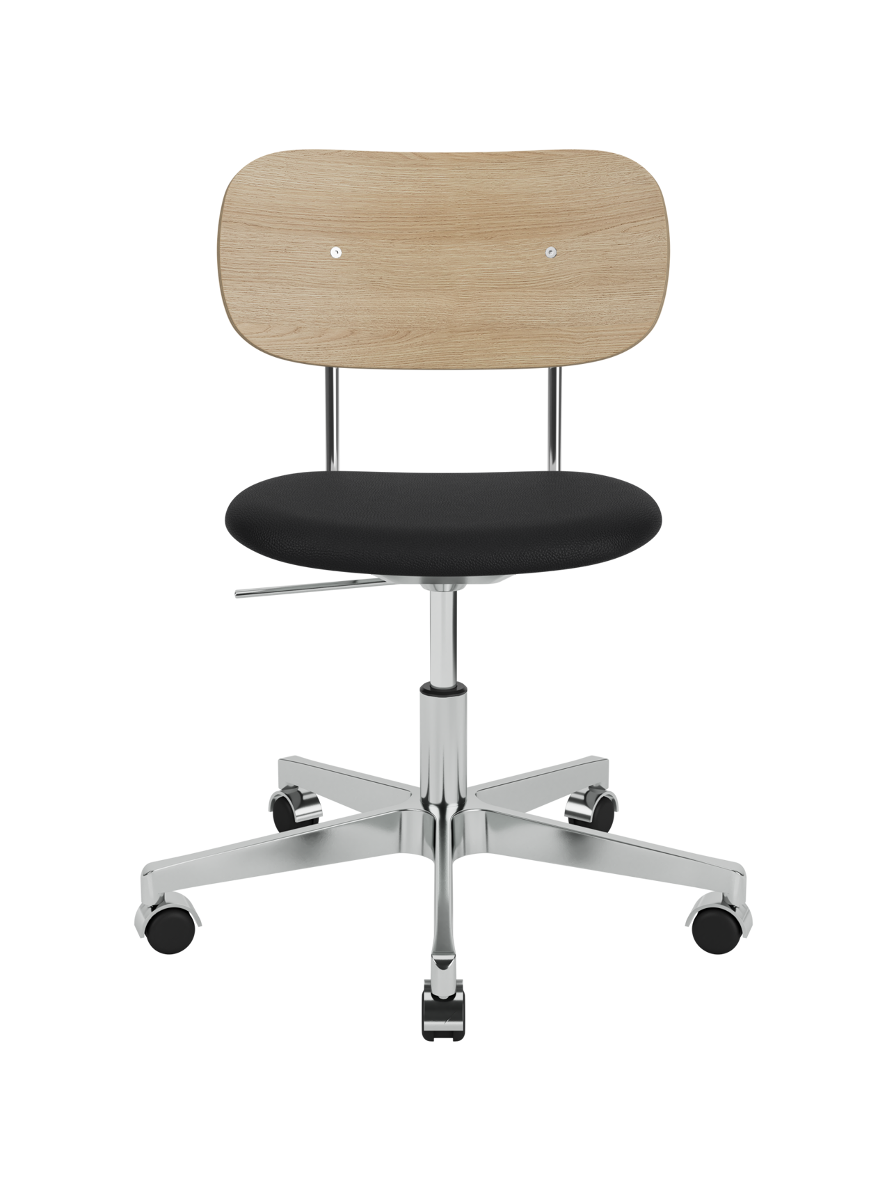 Task Chair, Upholstered Seat Polished Aluminium Swivel Base