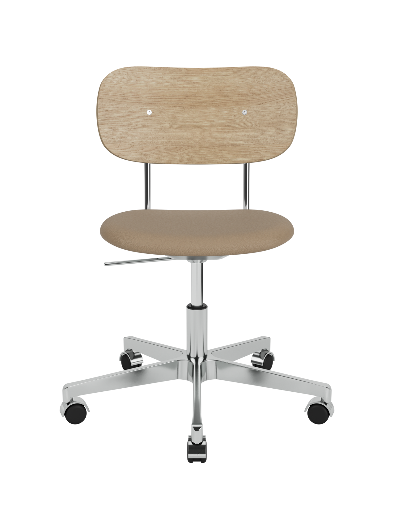 Task Chair, Upholstered Seat Polished Aluminium Swivel Base