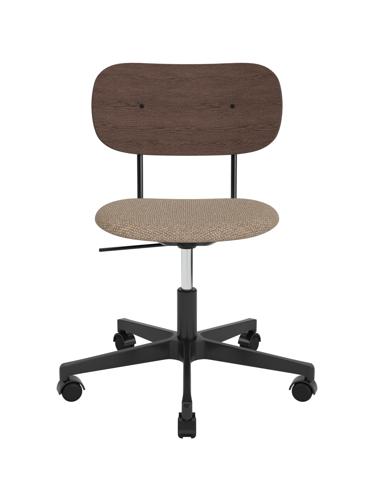 Task Chair, Upholstered Seat Black Swivel Base, Height-Adjustable