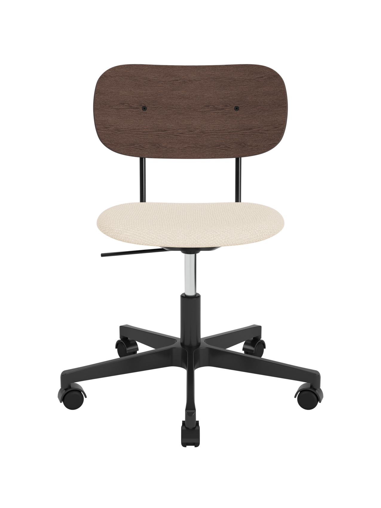 Task Chair, Upholstered Seat Black Swivel Base, Height-Adjustable