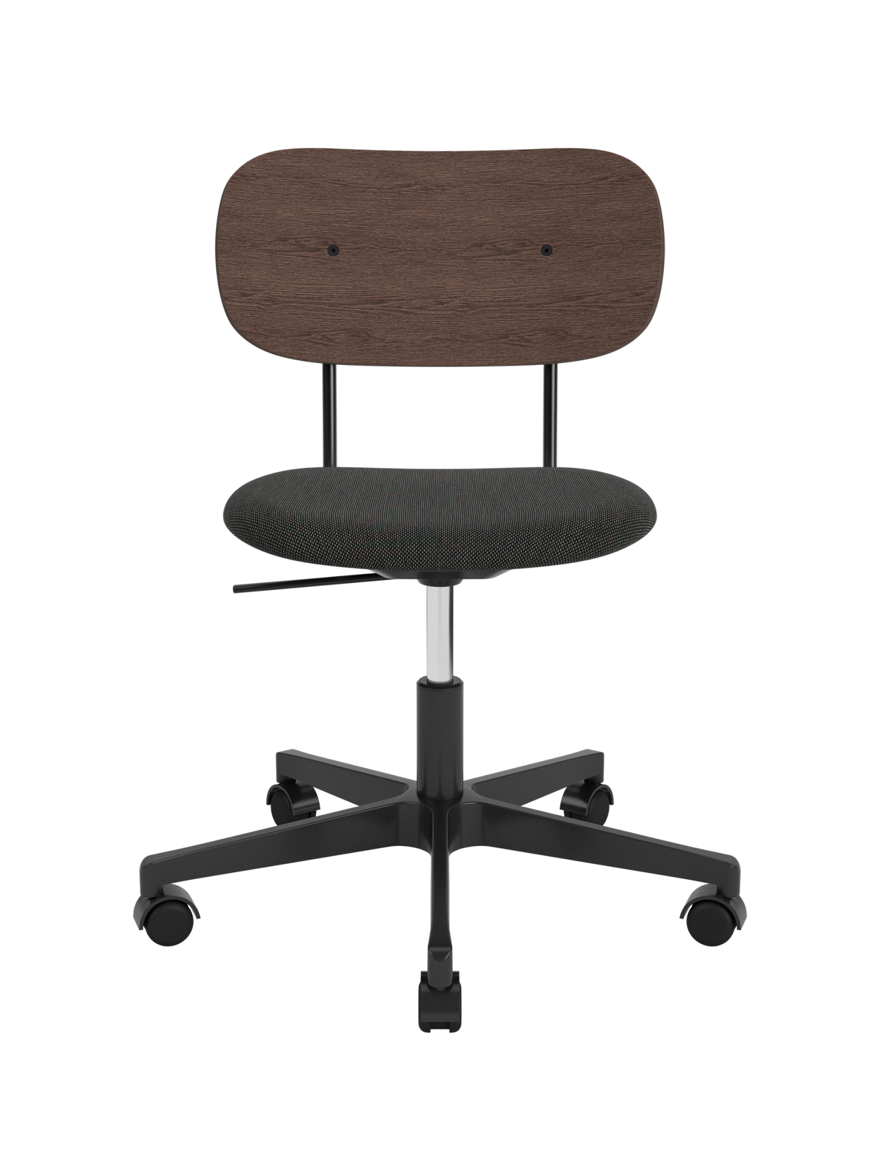 Task Chair, Upholstered Seat Black Swivel Base, Height-Adjustable