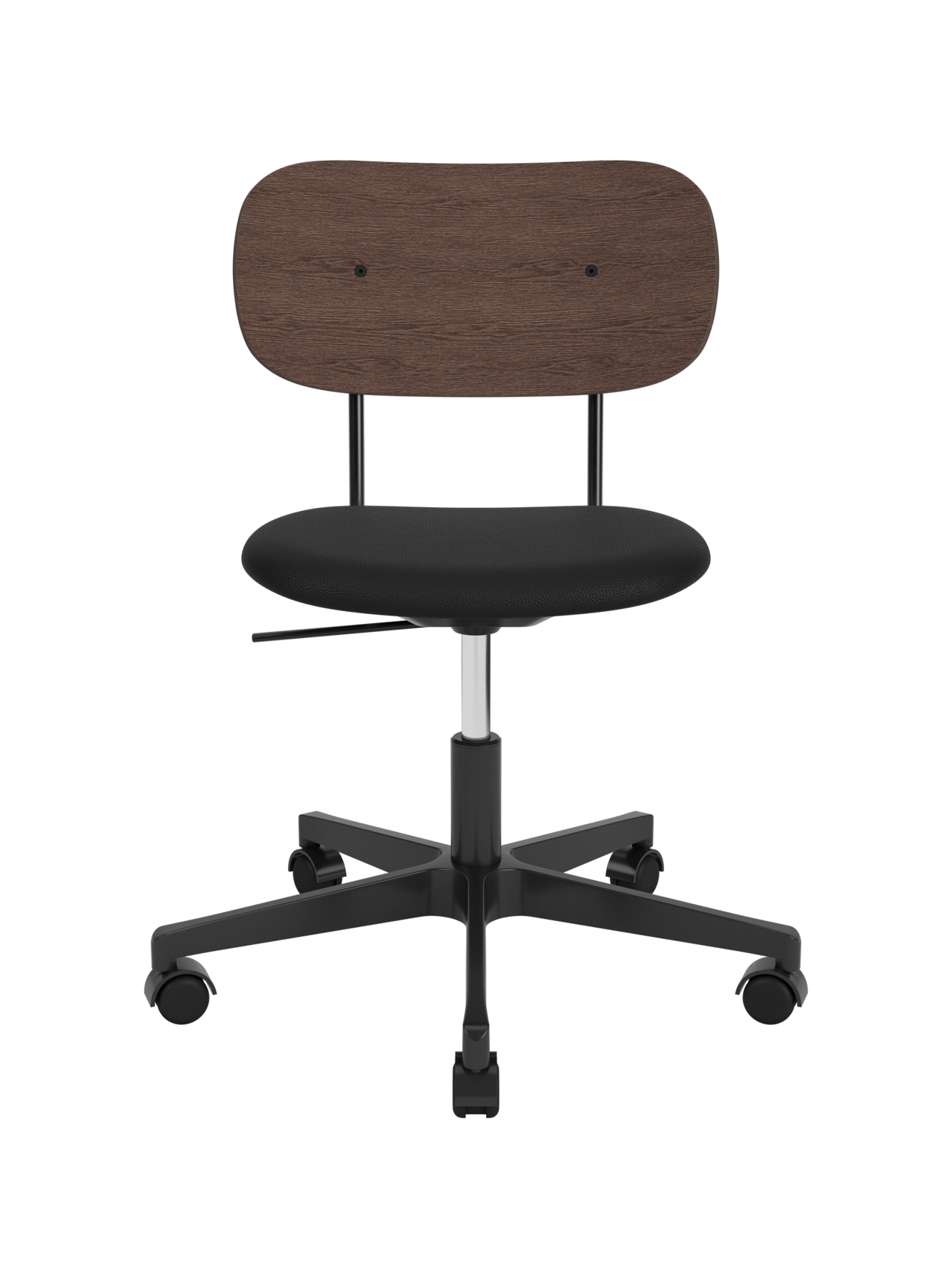 Task Chair, Upholstered Seat Black Swivel Base, Height-Adjustable