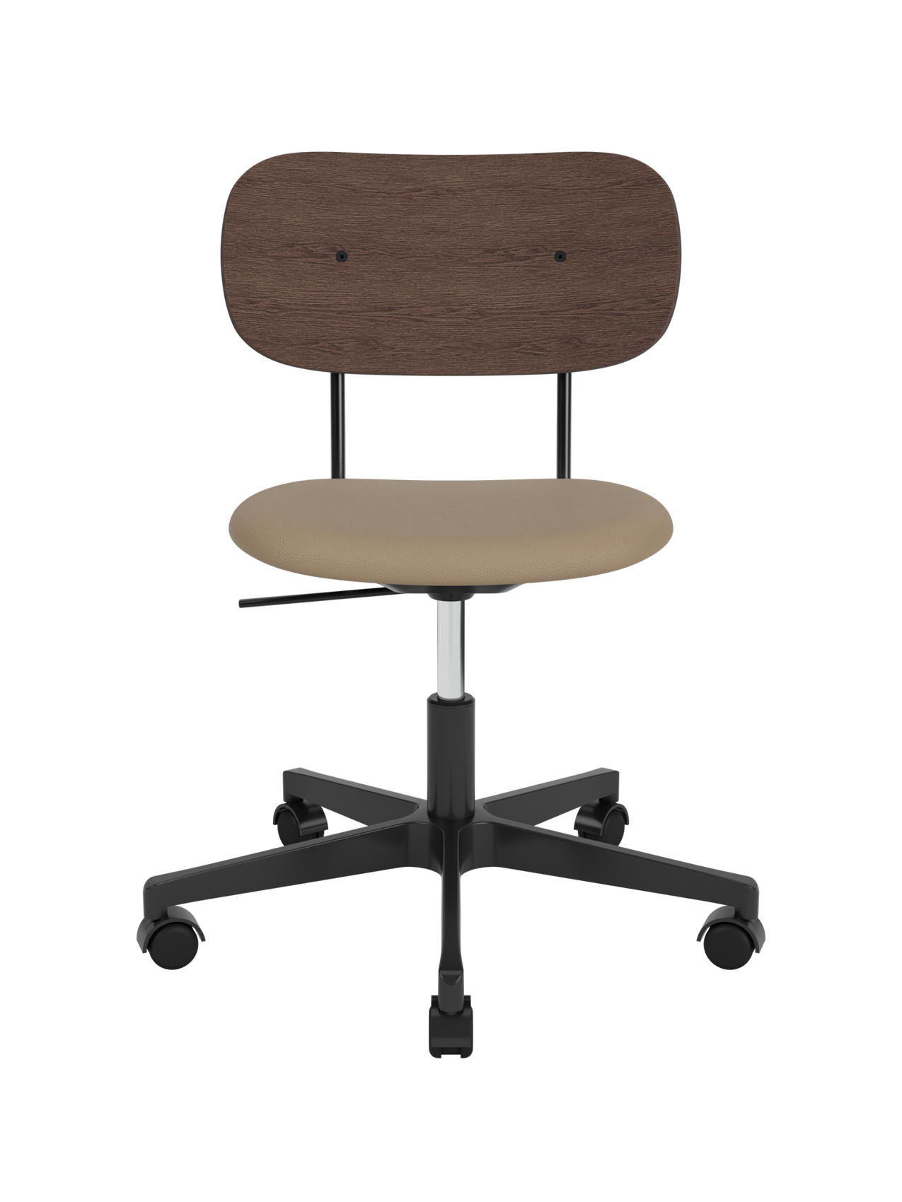 Task Chair, Upholstered Seat Black Swivel Base, Height-Adjustable