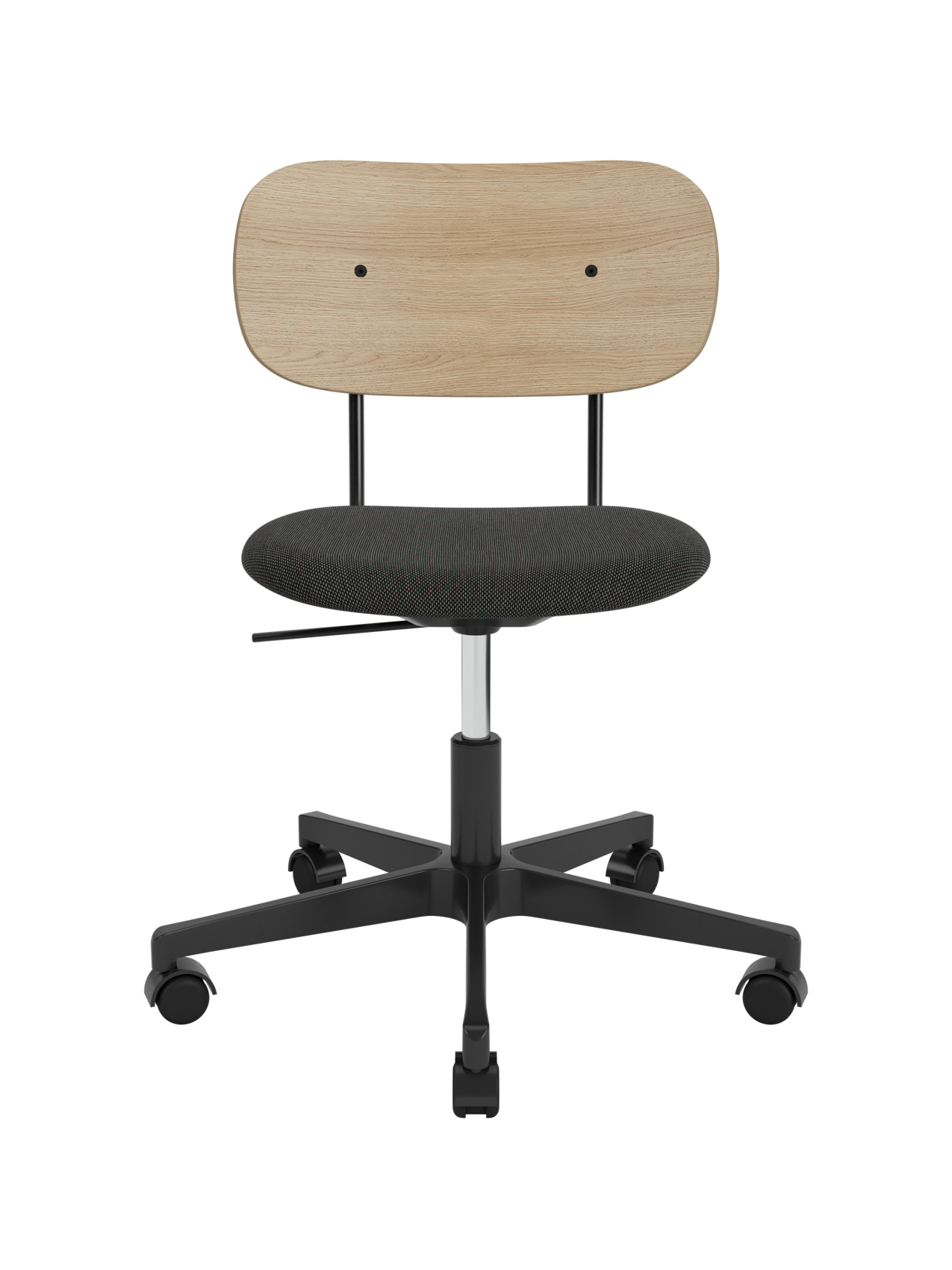 Task Chair, Upholstered Seat Black Swivel Base, Height-Adjustable