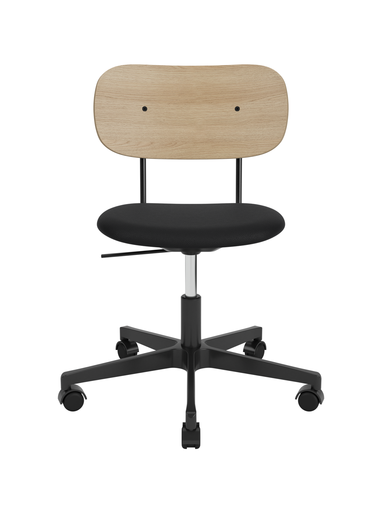 Task Chair, Upholstered Seat Black Swivel Base, Height-Adjustable