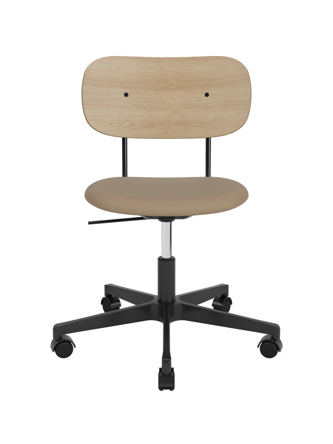 Task Chair, Upholstered Seat Black Swivel Base, Height-Adjustable