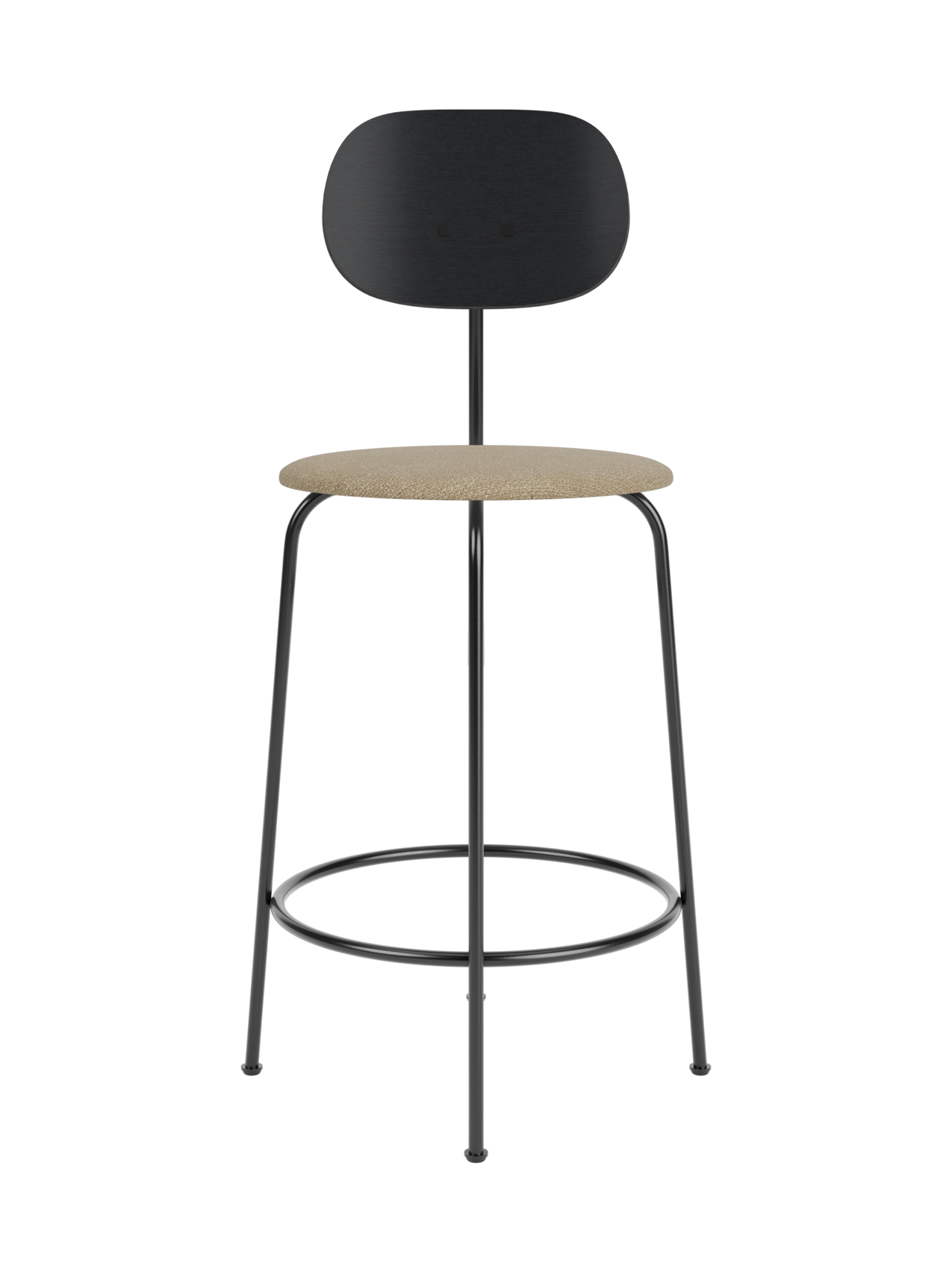 Counter Chair Plus, Upholstered Seat ¨C Veneer Back, Powder-Coated Frame