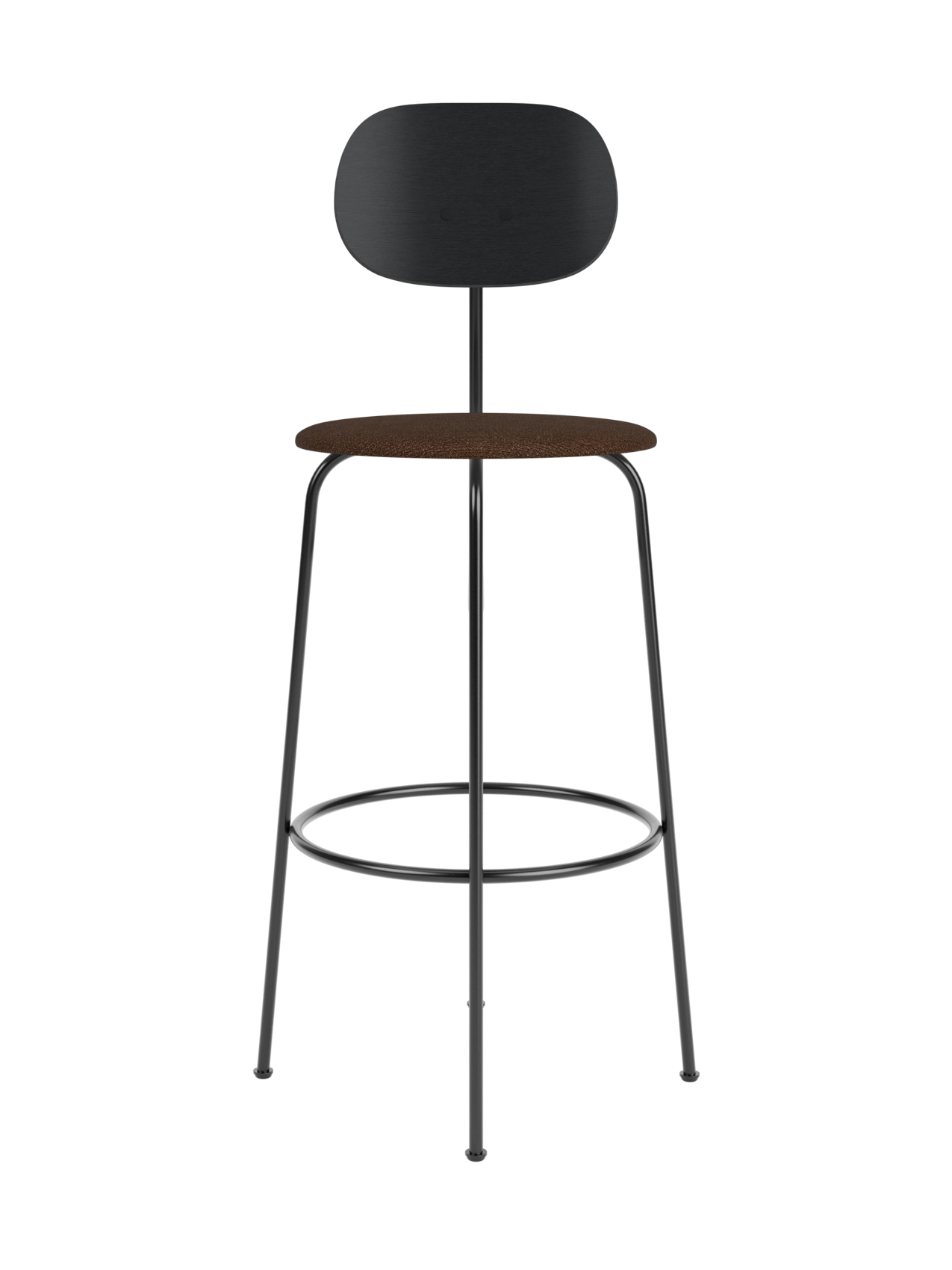 Bar Chair Plus, Upholstered Seat ¨C Veneer Back, Powder-Coated Frame