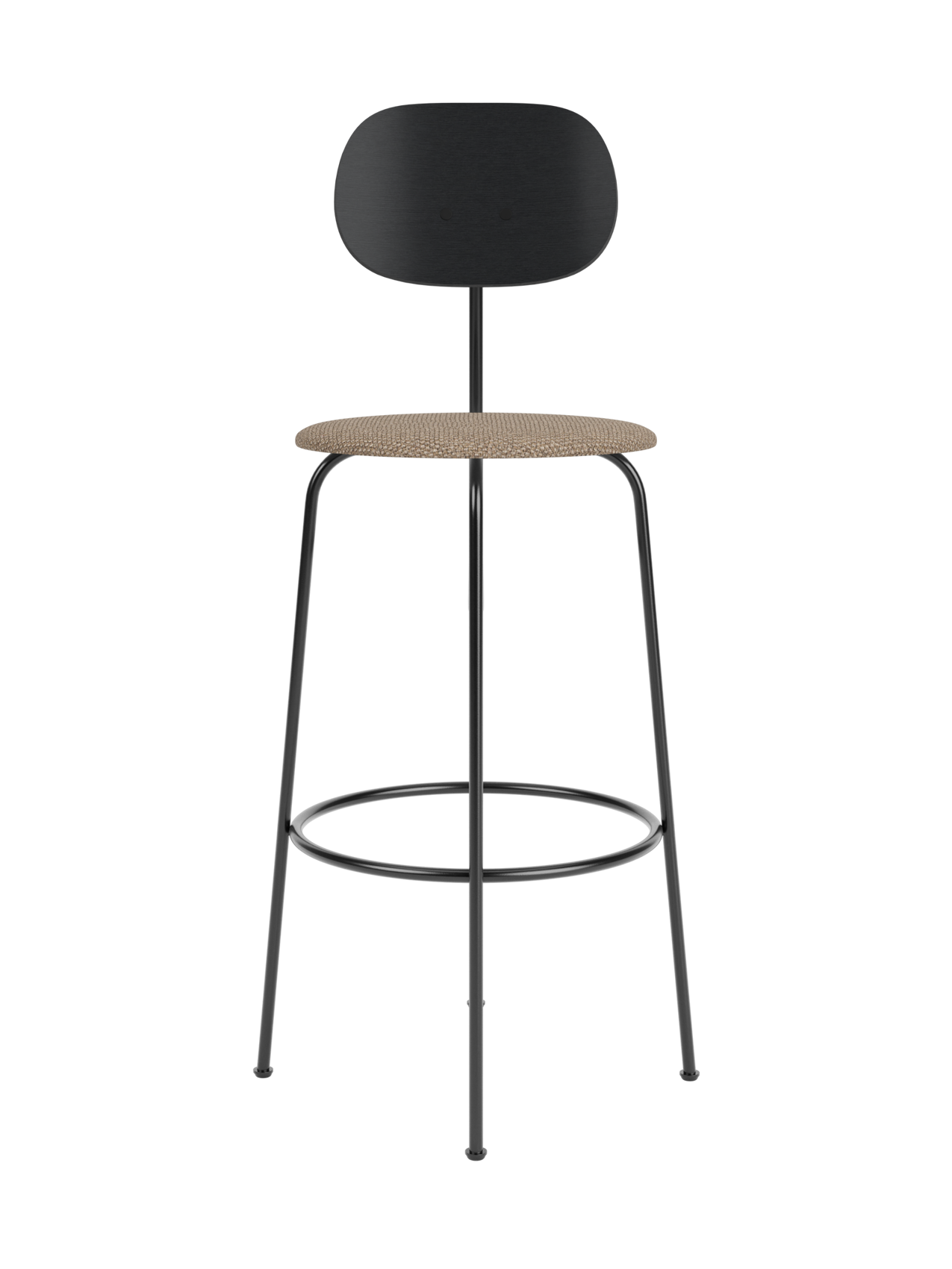 Bar Chair Plus, Upholstered Seat ¨C Veneer Back, Powder-Coated Frame