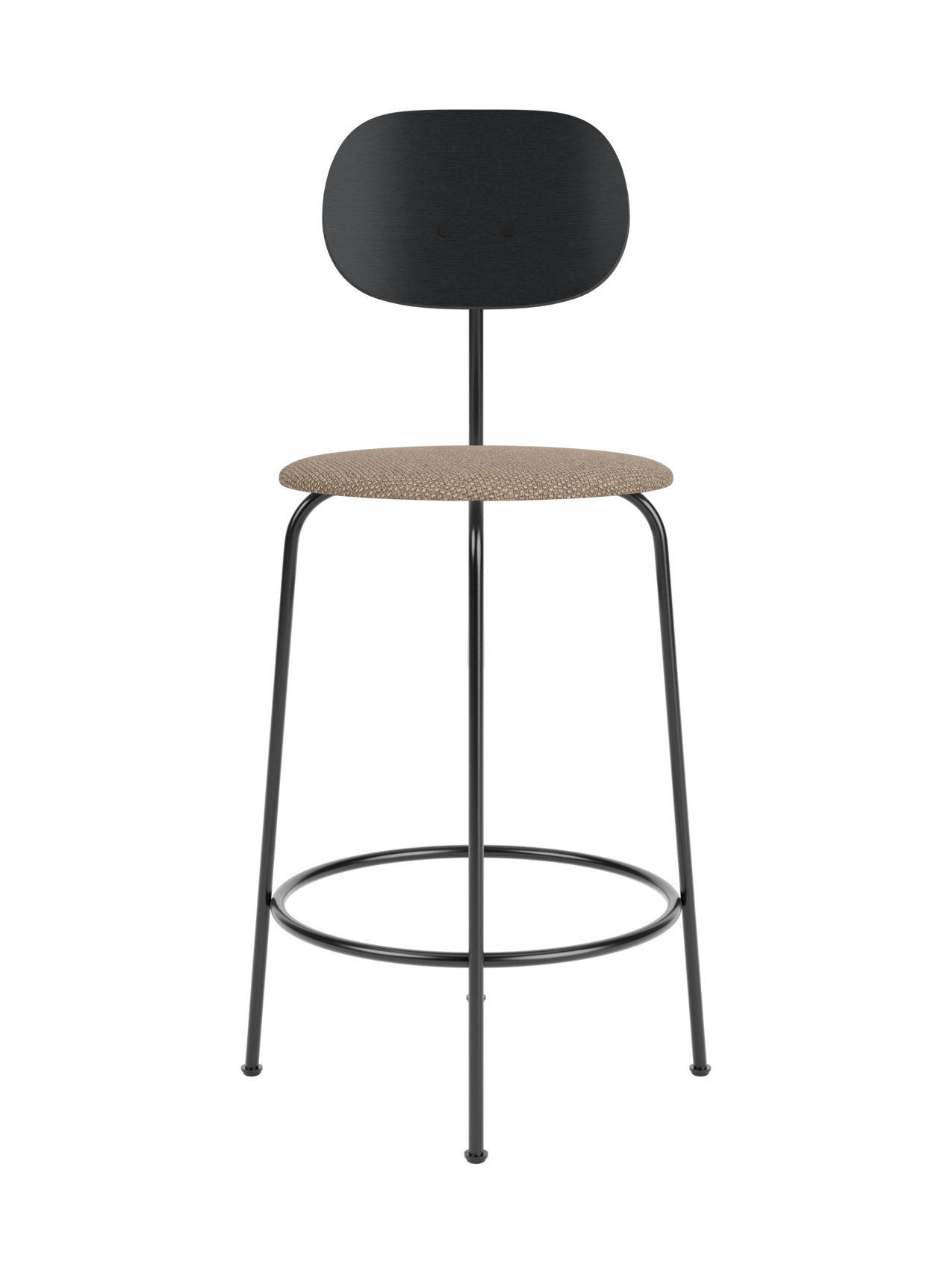 Counter Chair Plus, Upholstered Seat ¨C Veneer Back, Powder-Coated Frame
