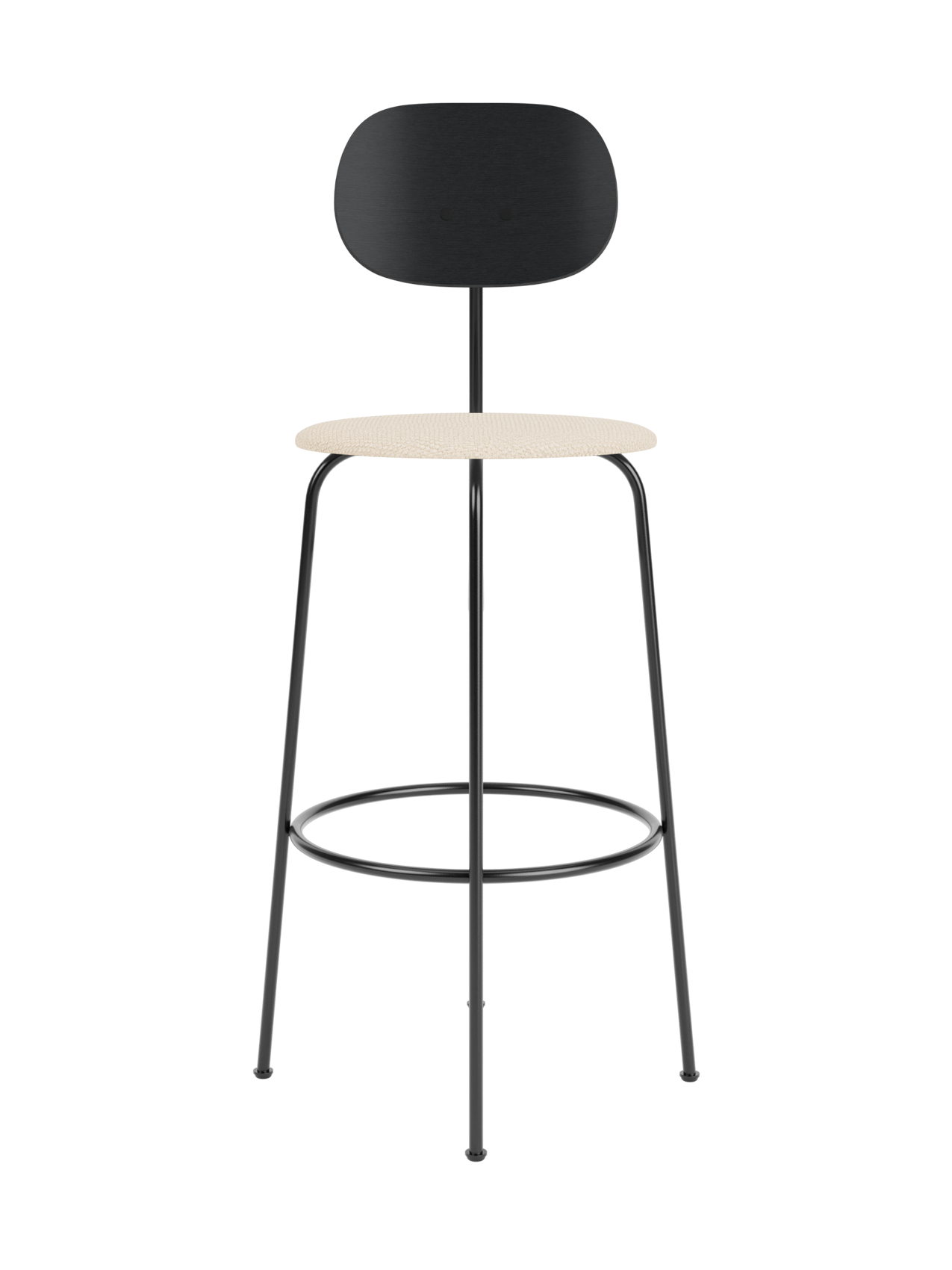Bar Chair Plus, Upholstered Seat ¨C Veneer Back, Powder-Coated Frame