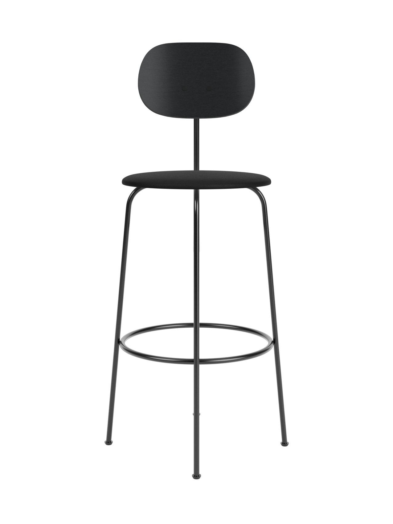 Bar Chair Plus, Upholstered Seat ¨C Veneer Back, Powder-Coated Frame
