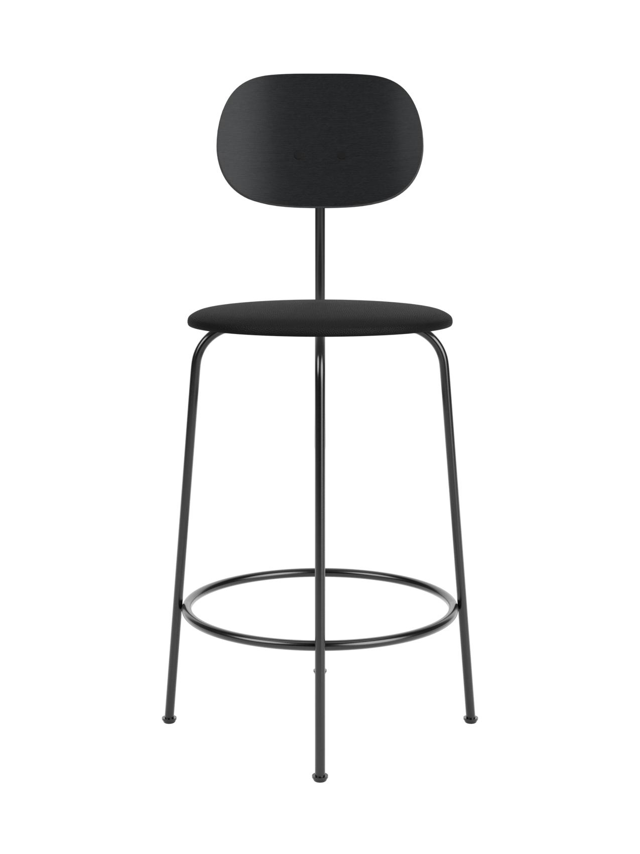 Counter Chair Plus, Upholstered Seat ¨C Veneer Back, Powder-Coated Frame