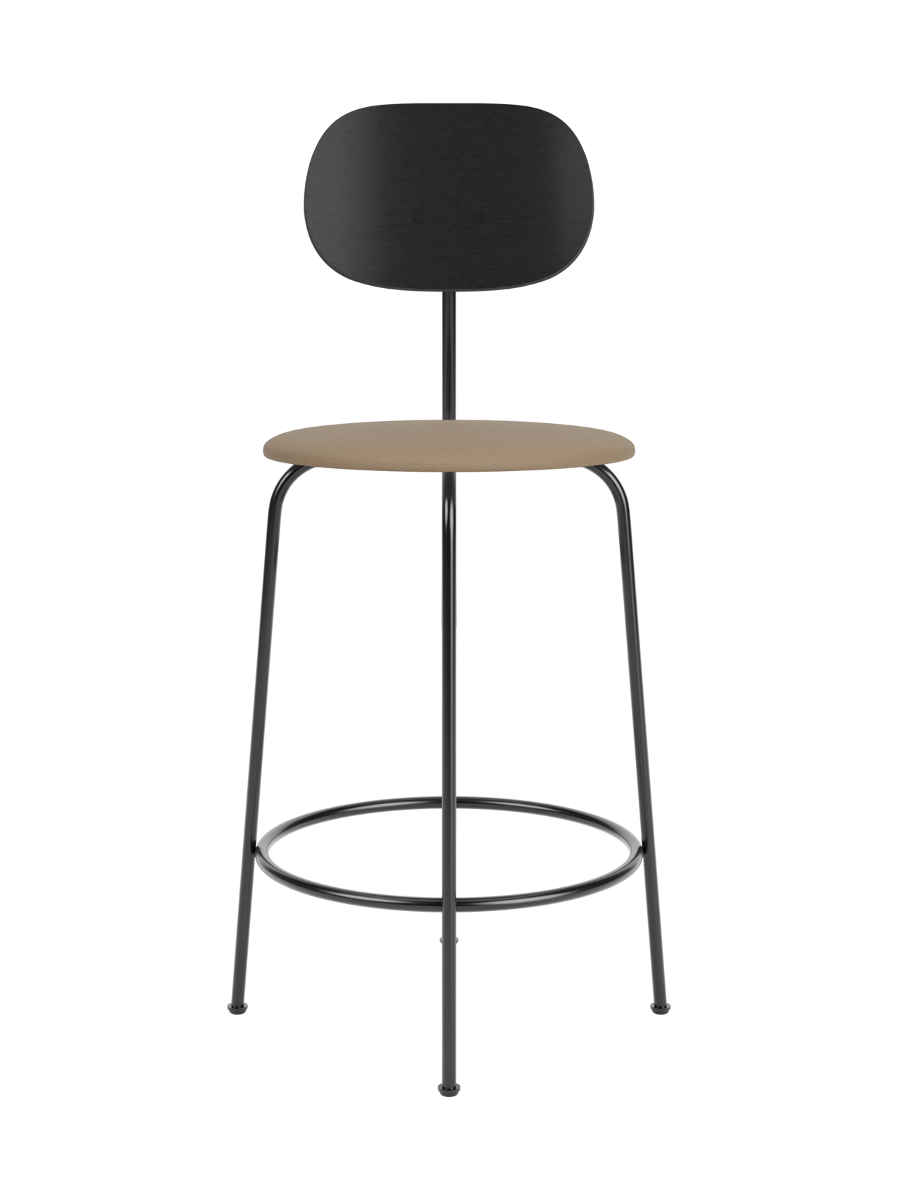 Counter Chair Plus, Upholstered Seat ¨C Veneer Back, Powder-Coated Frame