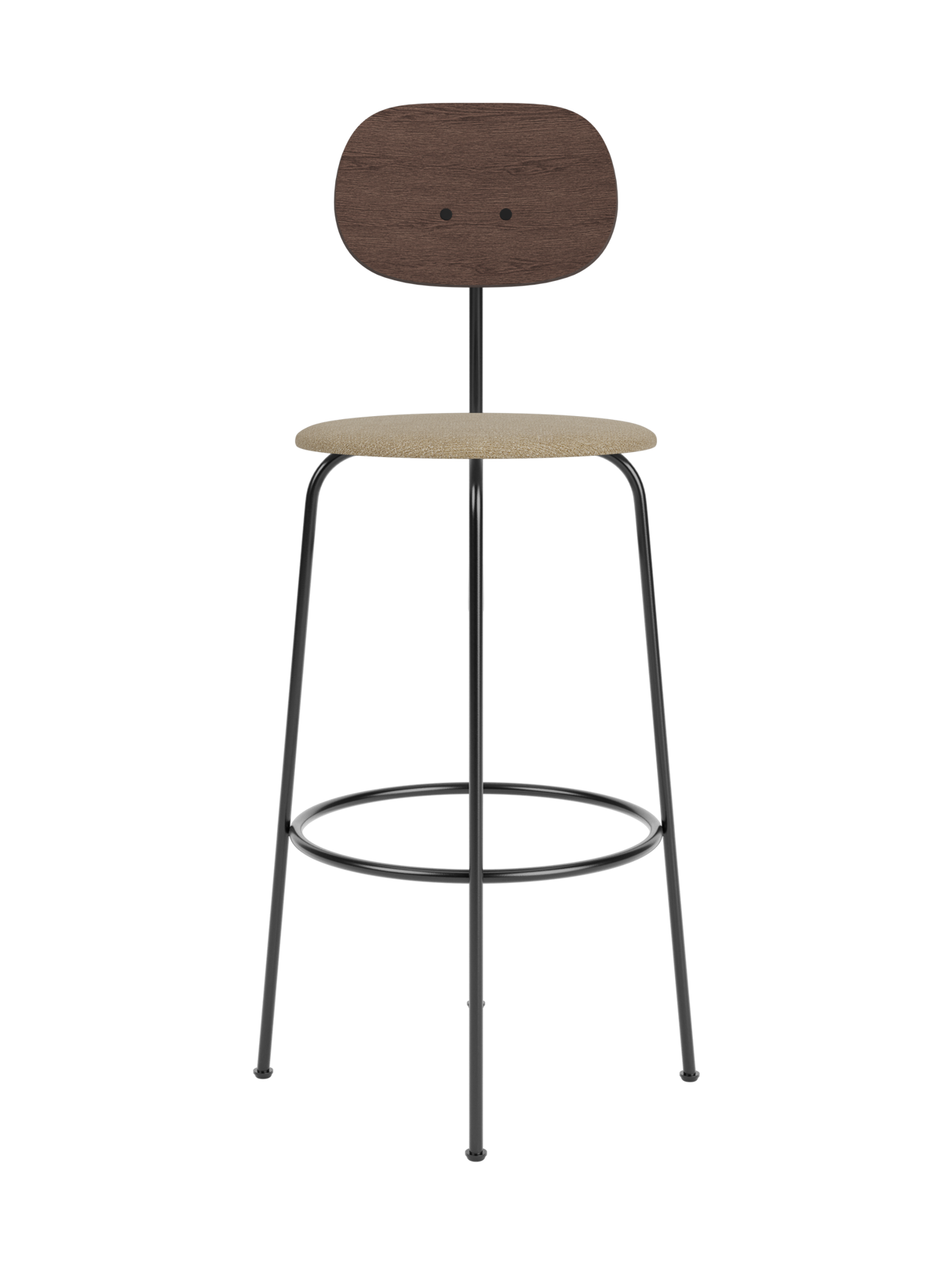 Bar Chair Plus, Upholstered Seat ¨C Veneer Back, Powder-Coated Frame