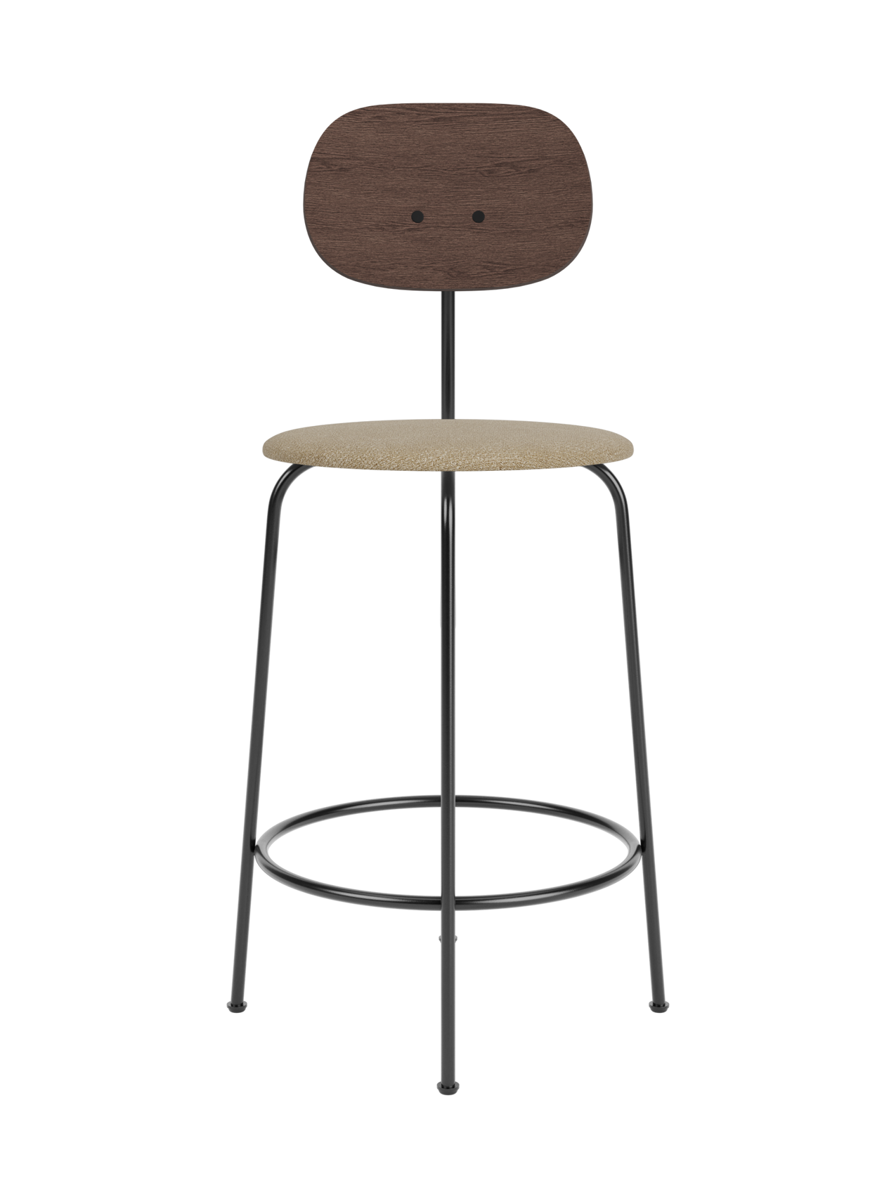 Counter Chair Plus, Upholstered Seat ¨C Veneer Back, Powder-Coated Frame