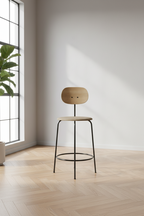 Counter Chair Plus, Upholstered Seat ¨C Veneer Back, Powder-Coated Frame