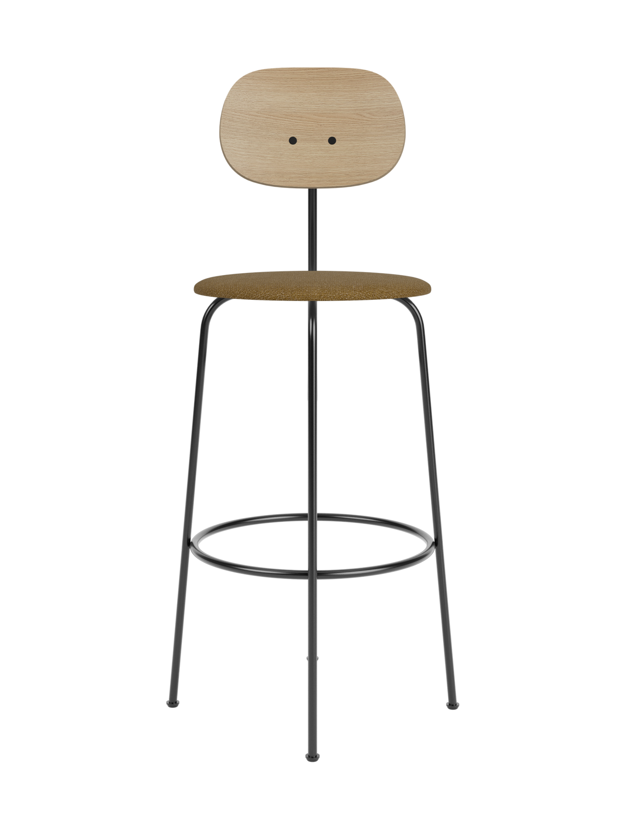 Bar Chair Plus, Upholstered Seat ¨C Veneer Back, Powder-Coated Frame