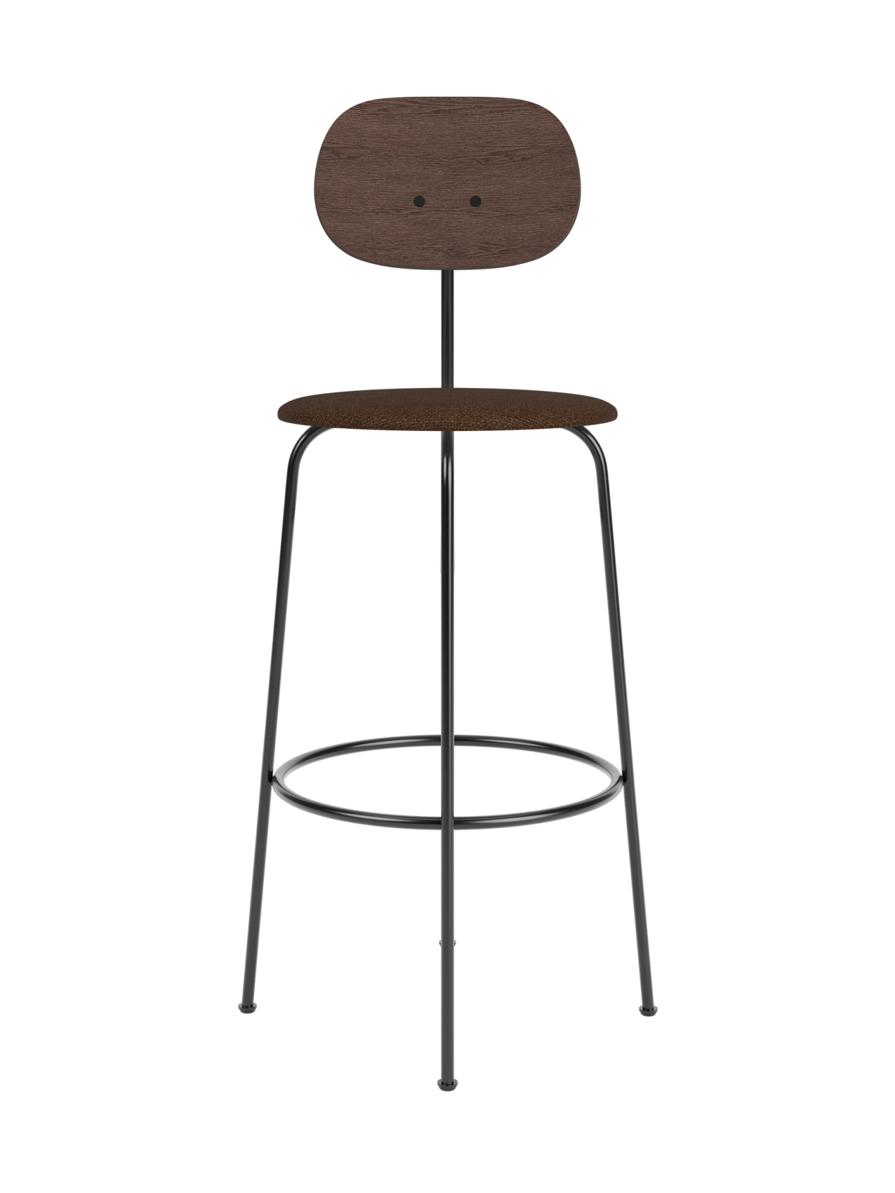 Bar Chair Plus, Upholstered Seat ¨C Veneer Back, Powder-Coated Frame