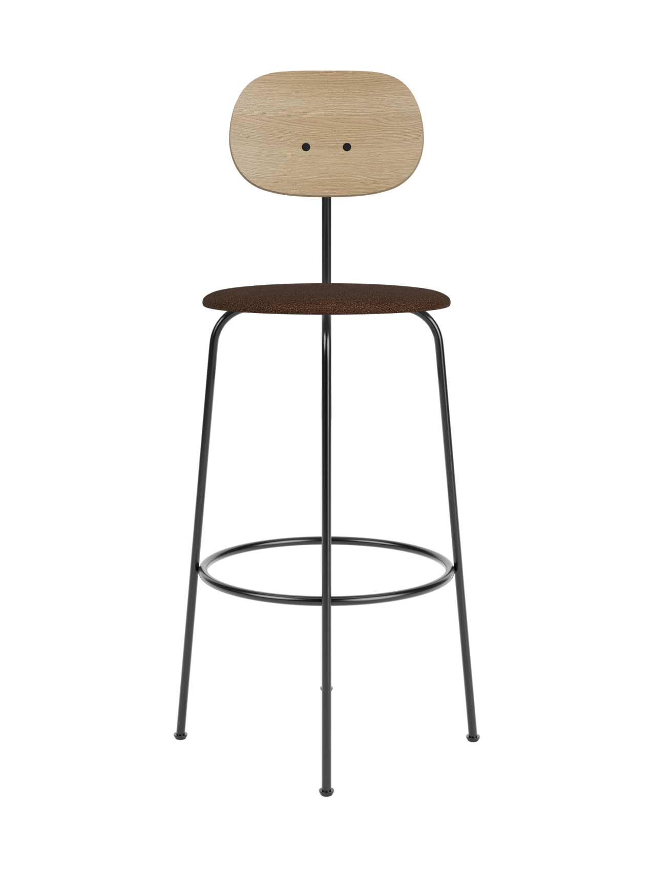 Bar Chair Plus, Upholstered Seat ¨C Veneer Back, Powder-Coated Frame