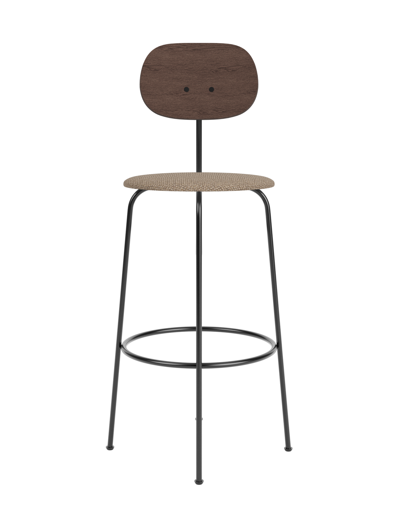 Bar Chair Plus, Upholstered Seat ¨C Veneer Back, Powder-Coated Frame