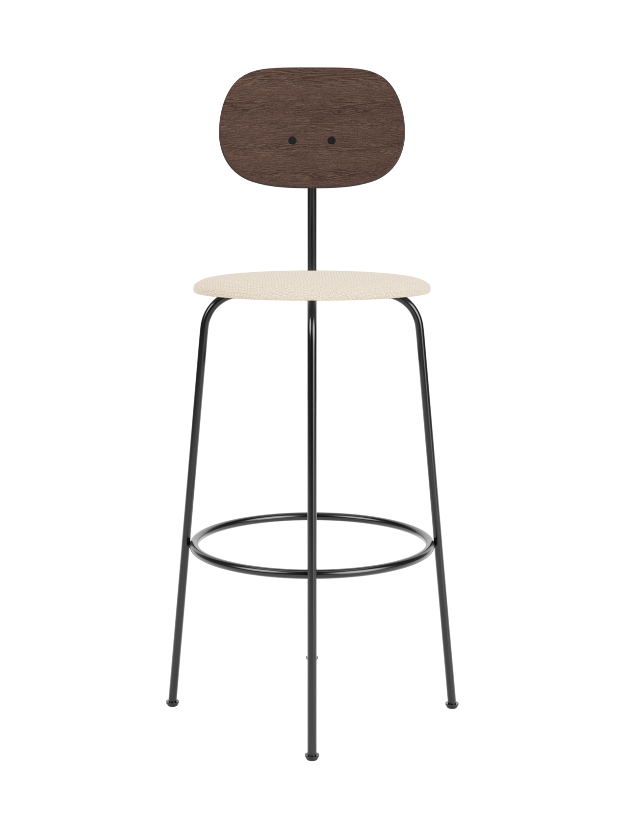Bar Chair Plus, Upholstered Seat ¨C Veneer Back, Powder-Coated Frame