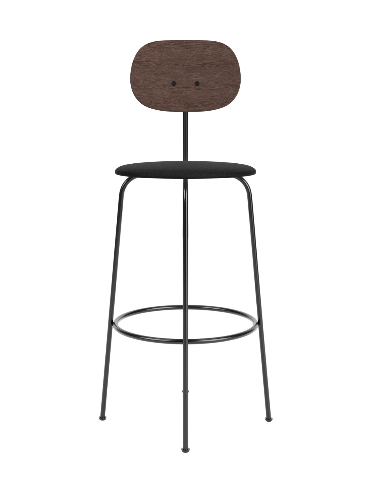Bar Chair Plus, Upholstered Seat ¨C Veneer Back, Powder-Coated Frame