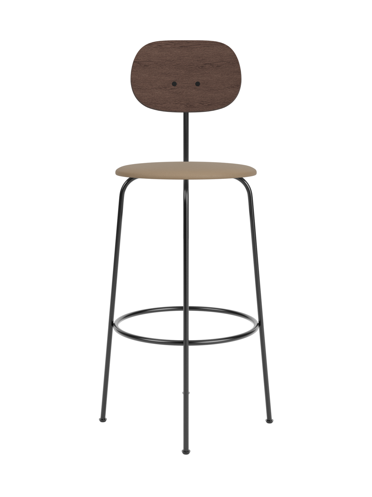 Bar Chair Plus, Upholstered Seat ¨C Veneer Back, Powder-Coated Frame
