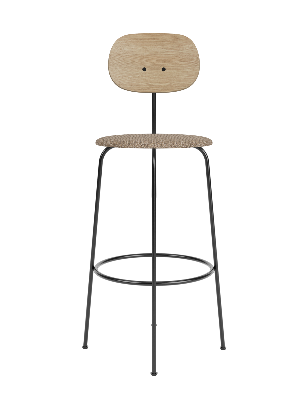Bar Chair Plus, Upholstered Seat ¨C Veneer Back, Powder-Coated Frame