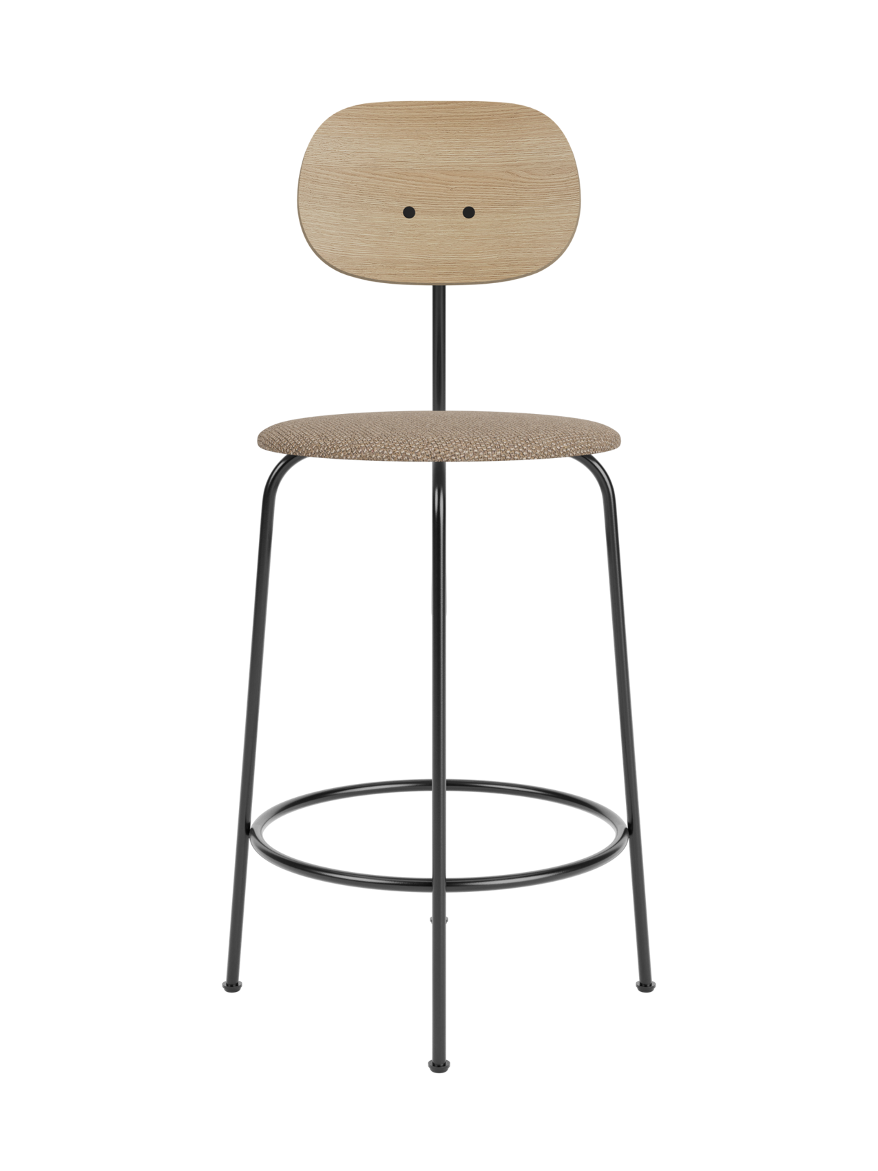 Counter Chair Plus, Upholstered Seat ¨C Veneer Back, Powder-Coated Frame