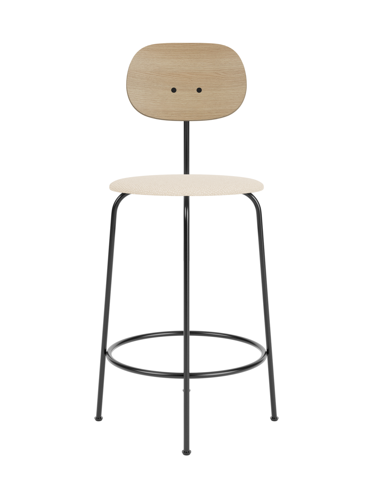 Counter Chair Plus, Upholstered Seat ¨C Veneer Back, Powder-Coated Frame