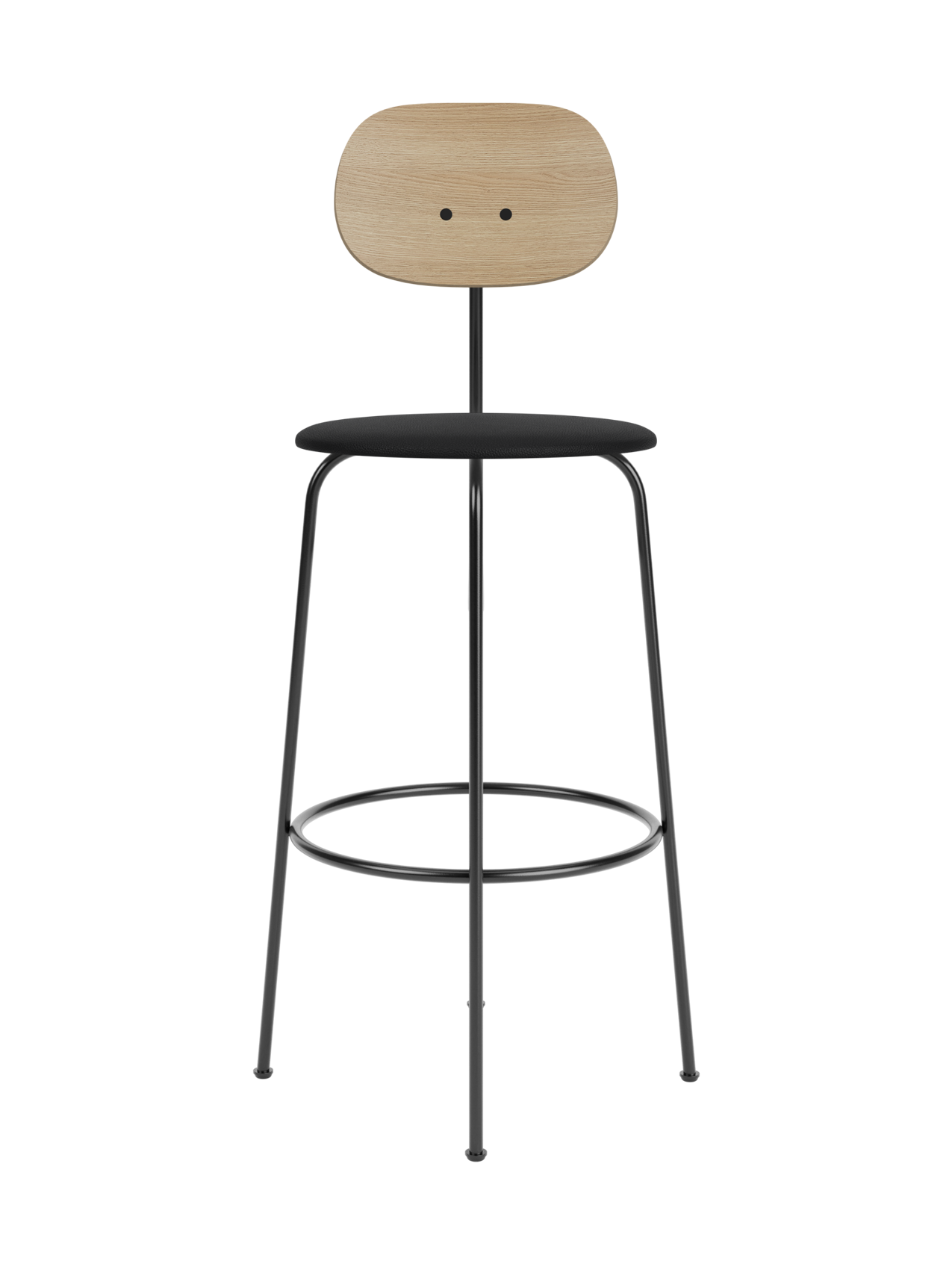 Bar Chair Plus, Upholstered Seat ¨C Veneer Back, Powder-Coated Frame