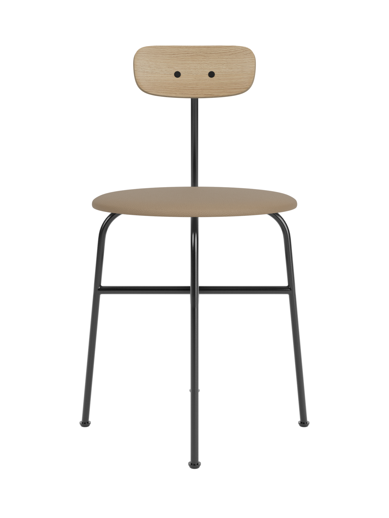 Dining Chair, Upholstered Seat ¨C Wood Veneer Back, Sleek Profile