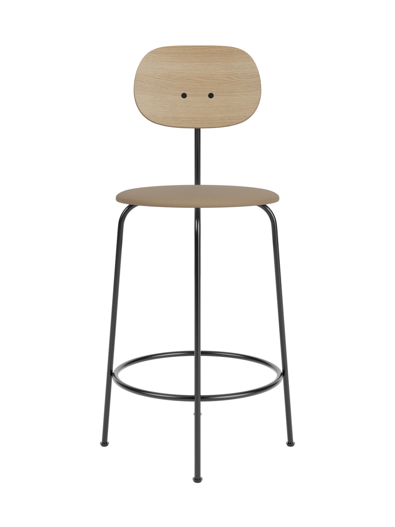 Counter Chair Plus, Upholstered Seat ¨C Veneer Back, Powder-Coated Frame