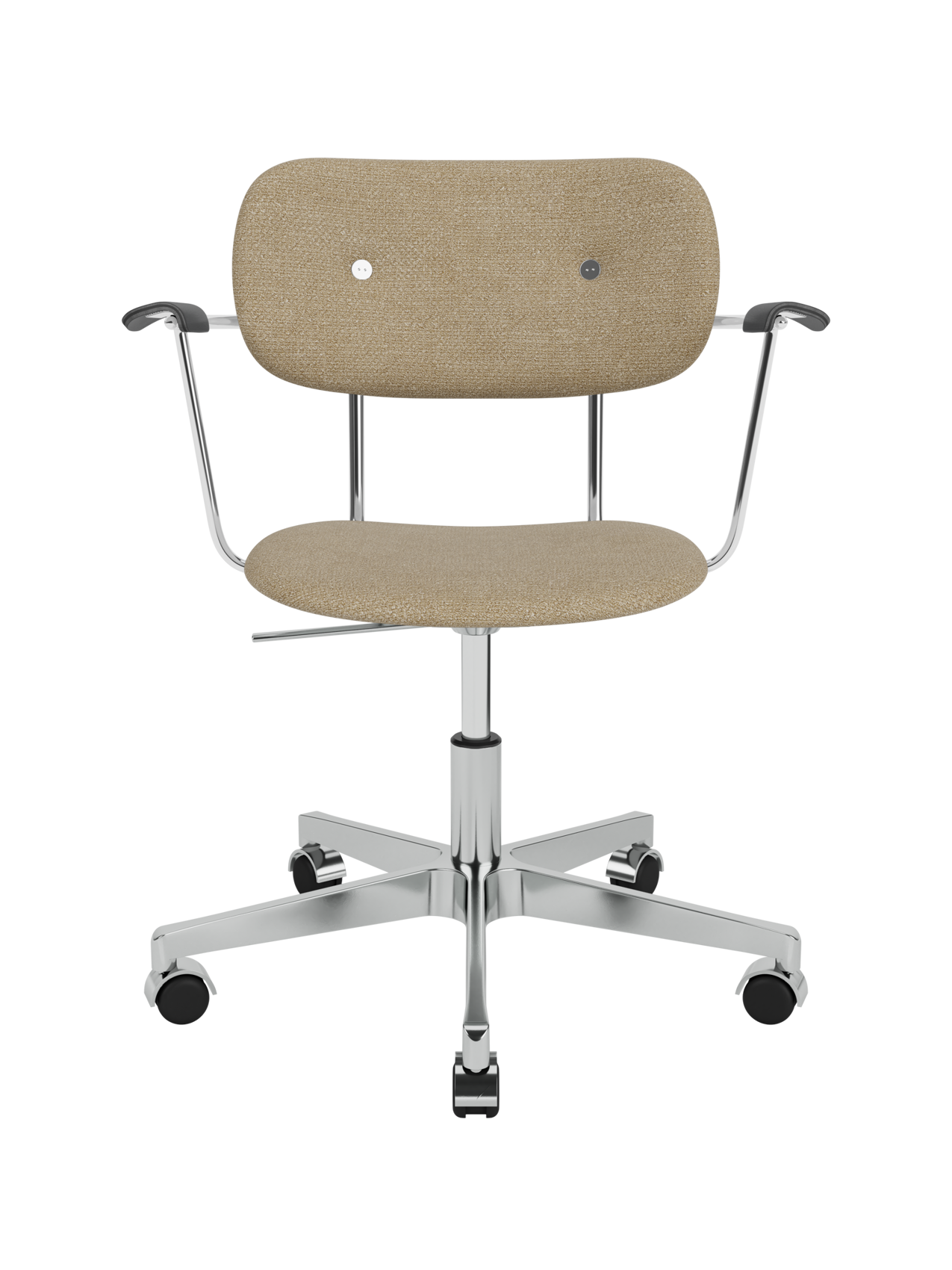 Fully Upholstered Task Chair with Armrests Polished Aluminium Base
