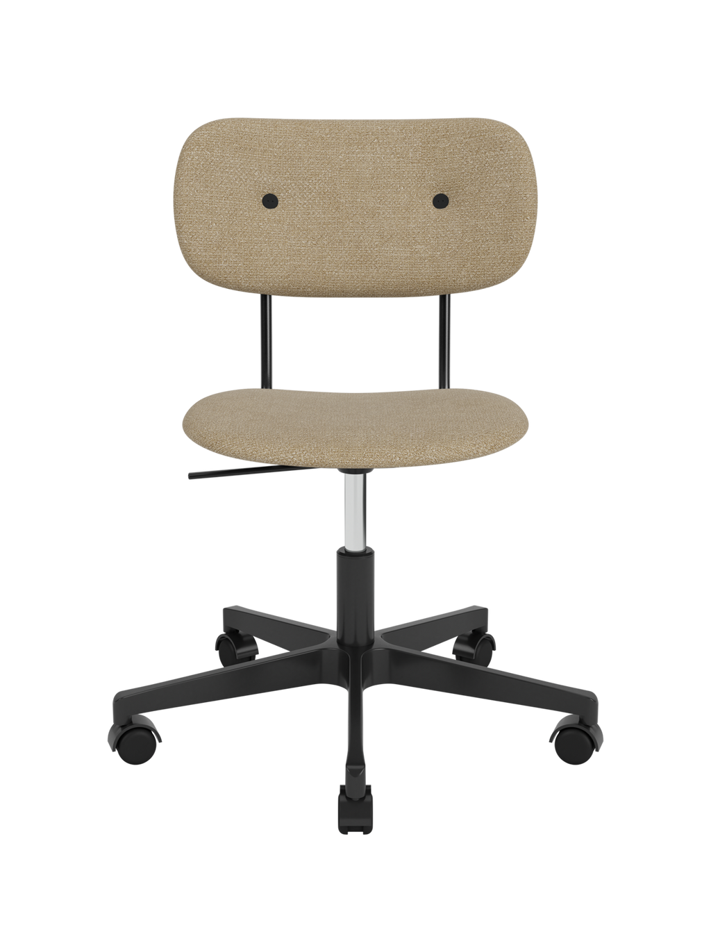 Fully Upholstered Task Chair Black Swivel Base, Height-Adjustable