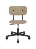 Fully Upholstered Task Chair Black Swivel Base, Height-Adjustable