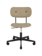Fully Upholstered Task Chair Black Swivel Base, Height-Adjustable