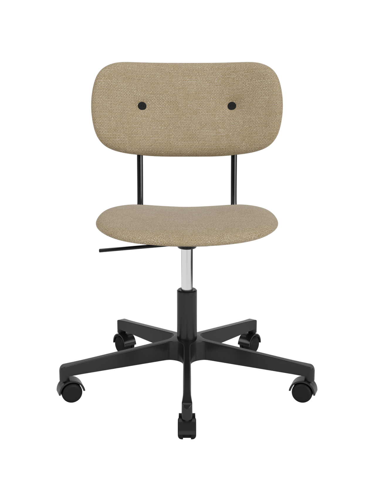 Fully Upholstered Task Chair Black Swivel Base, Height-Adjustable