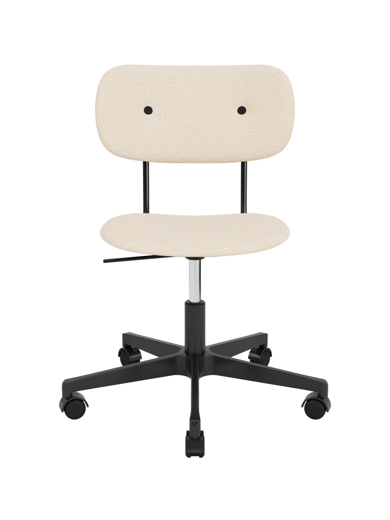Fully Upholstered Task Chair Black Swivel Base, Height-Adjustable