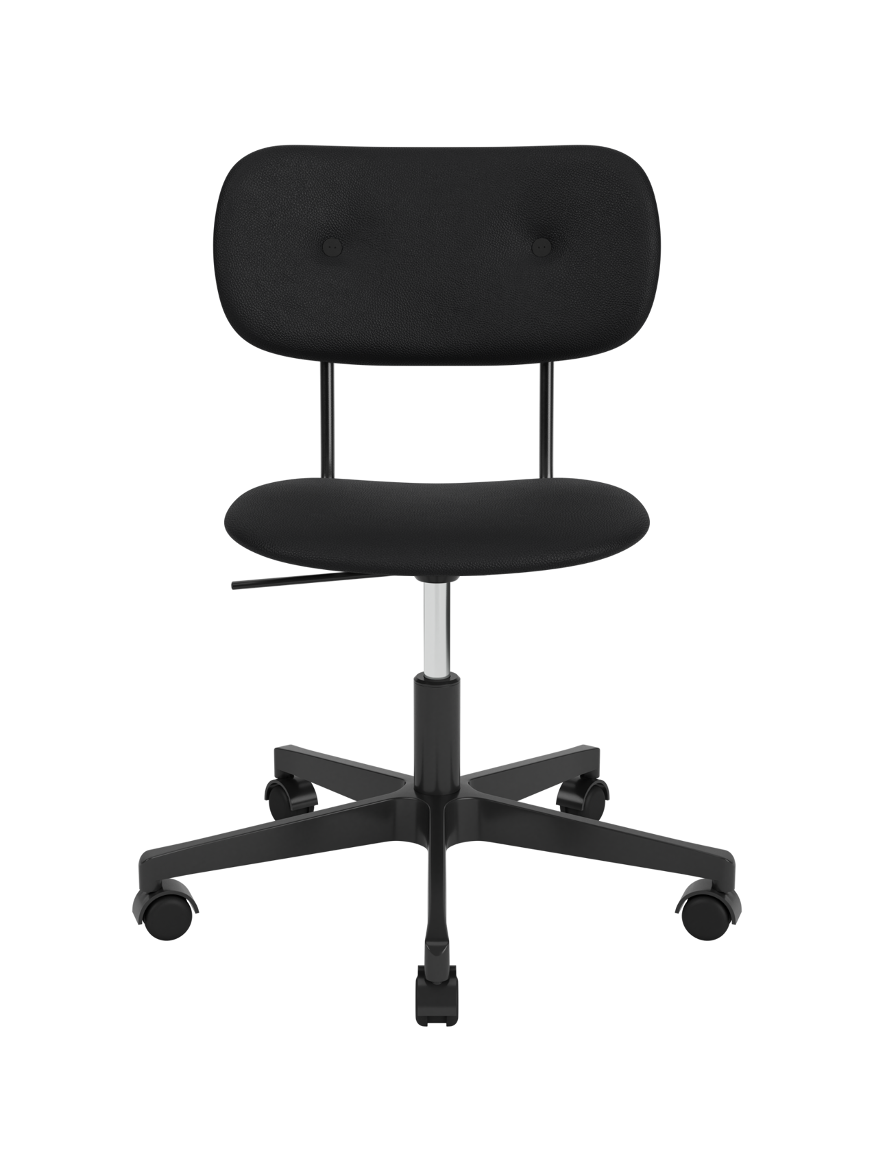 Fully Upholstered Task Chair Black Swivel Base, Height-Adjustable