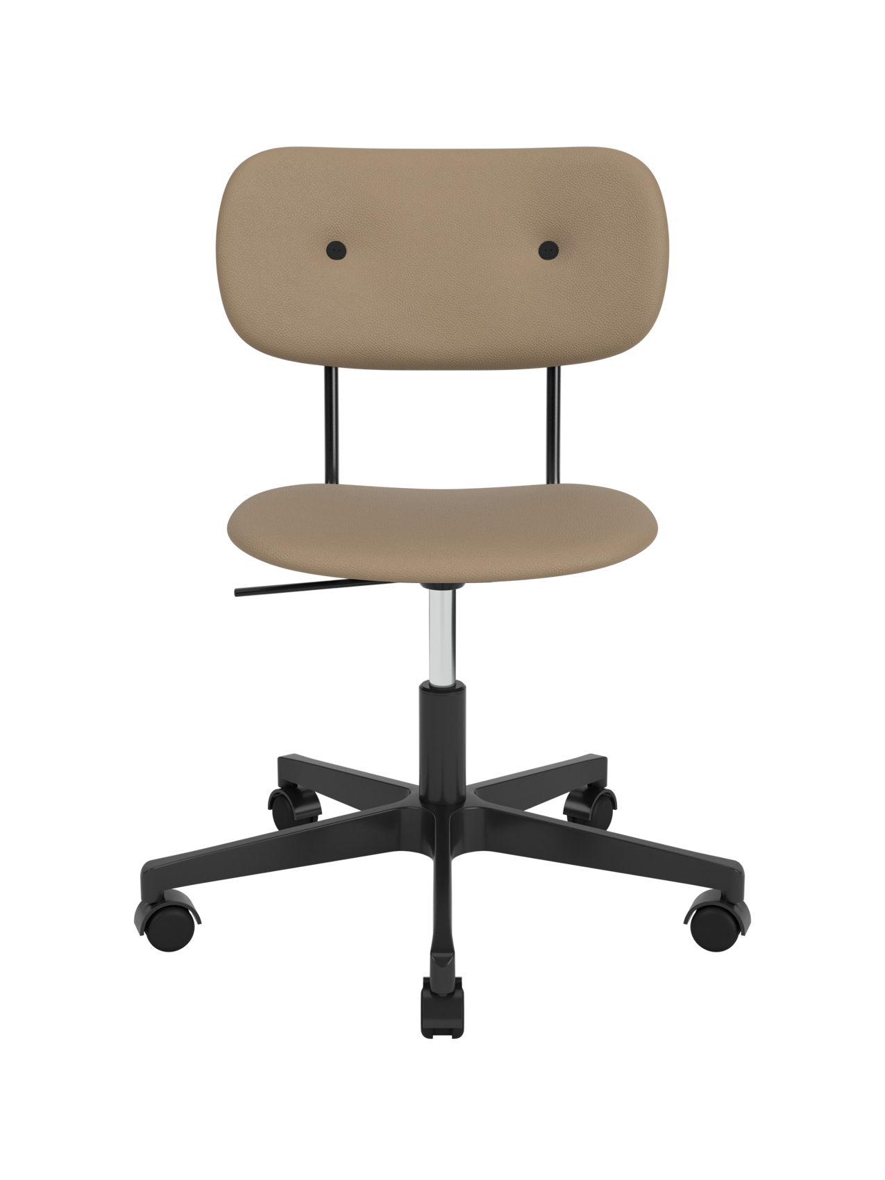 Fully Upholstered Task Chair Black Swivel Base, Height-Adjustable